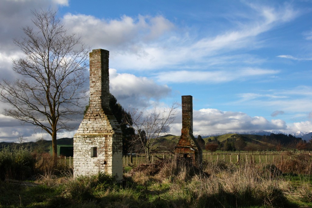 The remains of a long forgotten cottage in the Rangitikei