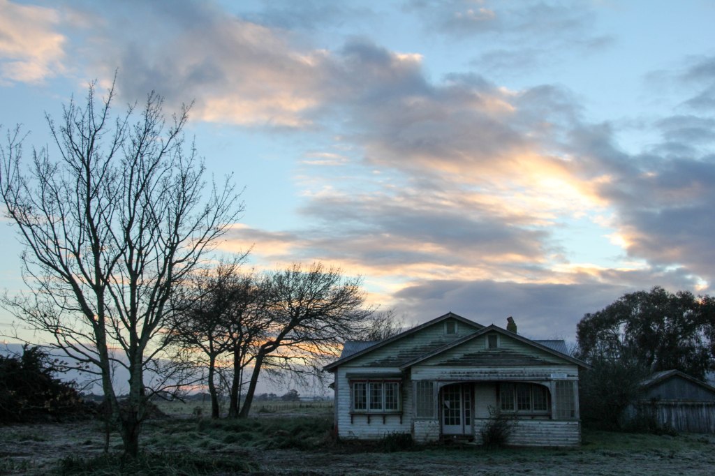 Derelict house, early, the ghosts aren't even up yet.
