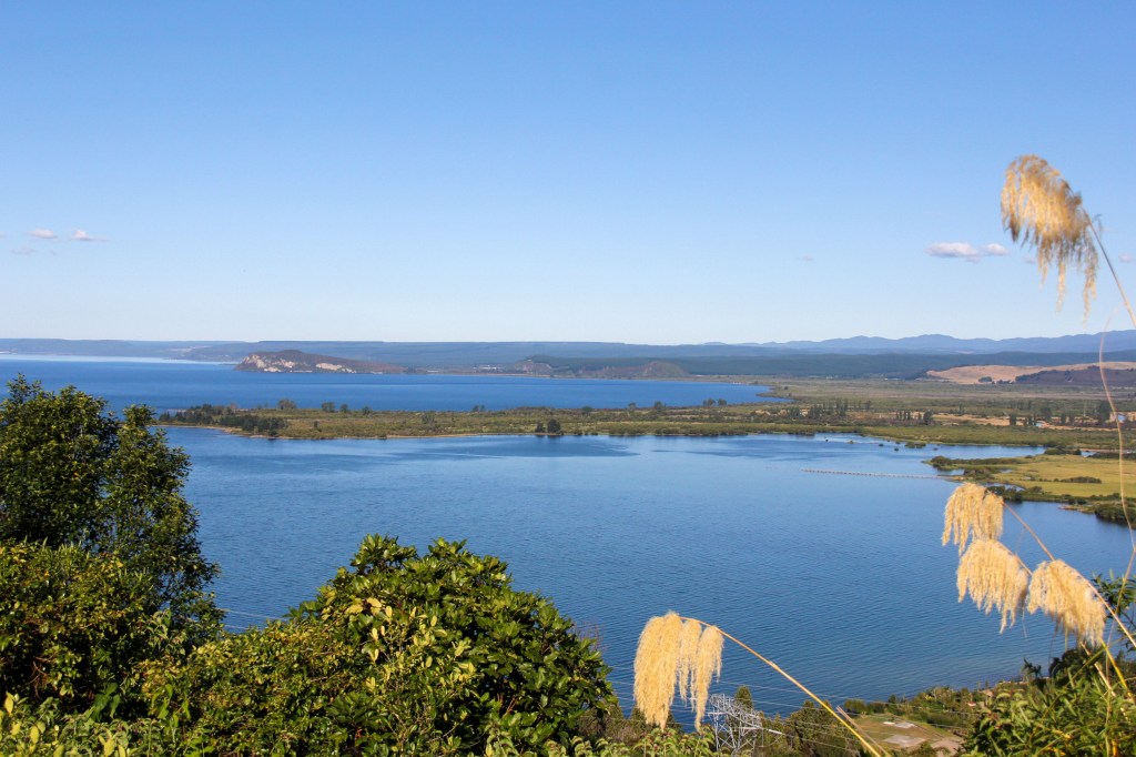 This is also Lake Taupo, looks pretty, can be catastrophic.