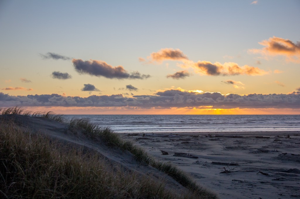 Walking up to the sunset after work, on a Tuesday