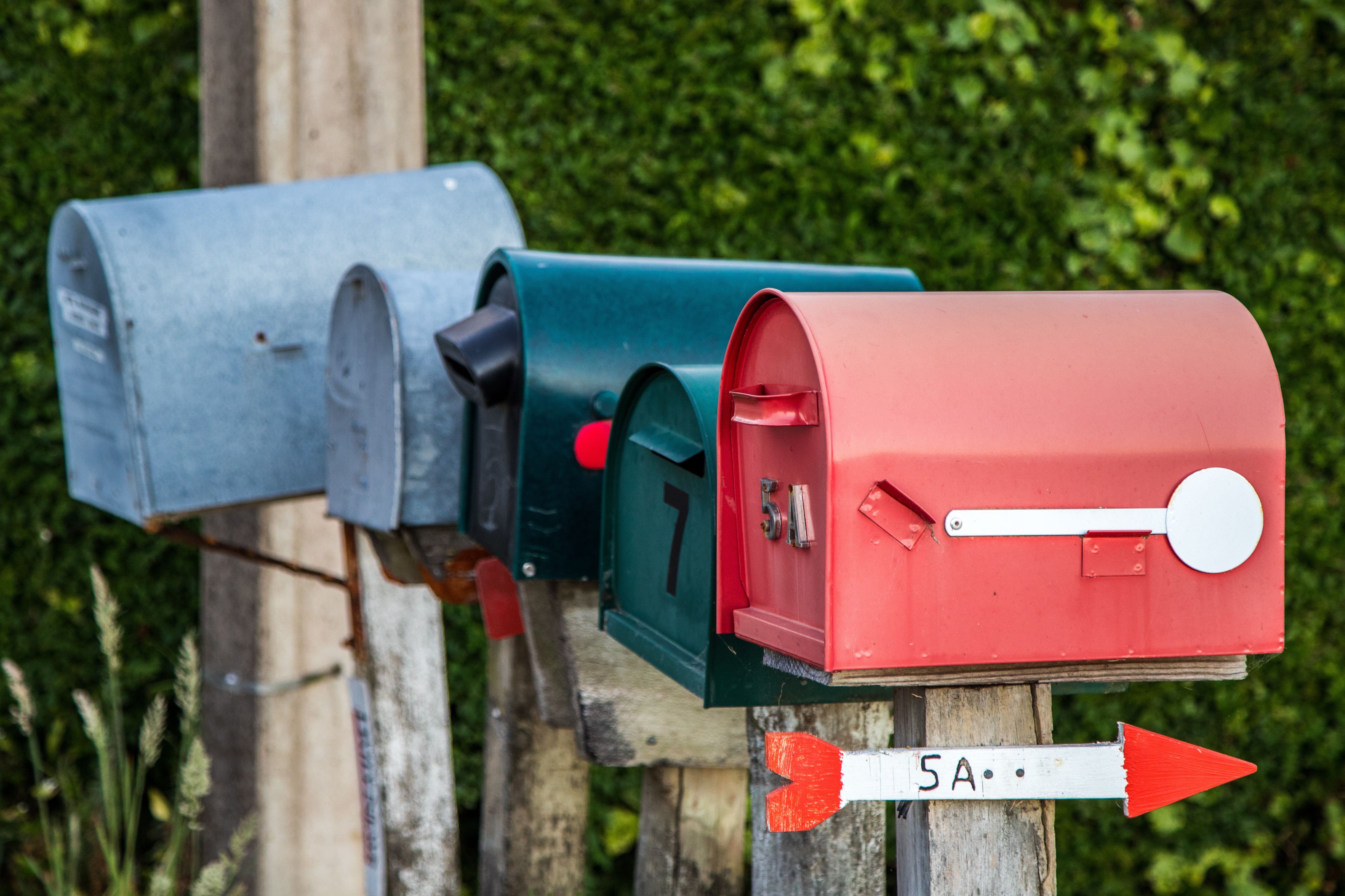 Letter boxes side view